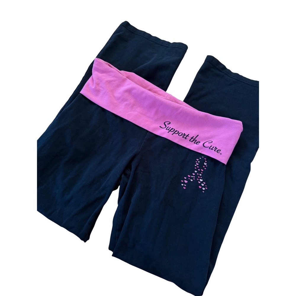 Y2K 2000s‎ style Pink Ribbon Fold Over Yoga Pants